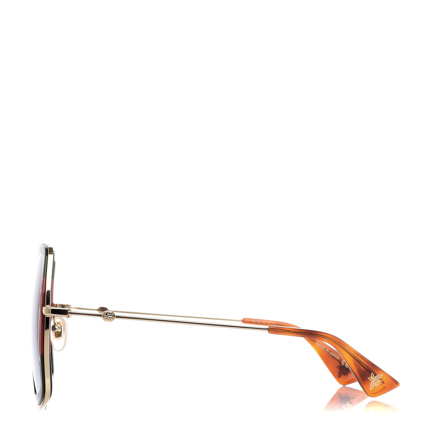 Gucci Square Frame Web GG0106S Sunglasses Tortoise 3 of 7