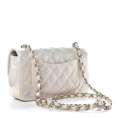 Chanel Iridescent Lambskin Quilted Mini Rectangular Flap Ivory 3 of 11