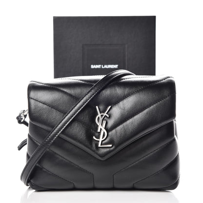 Saint Laurent Calfskin Y Quilted Monogram Toy Loulou Crossbody Bag Black 12 of 12