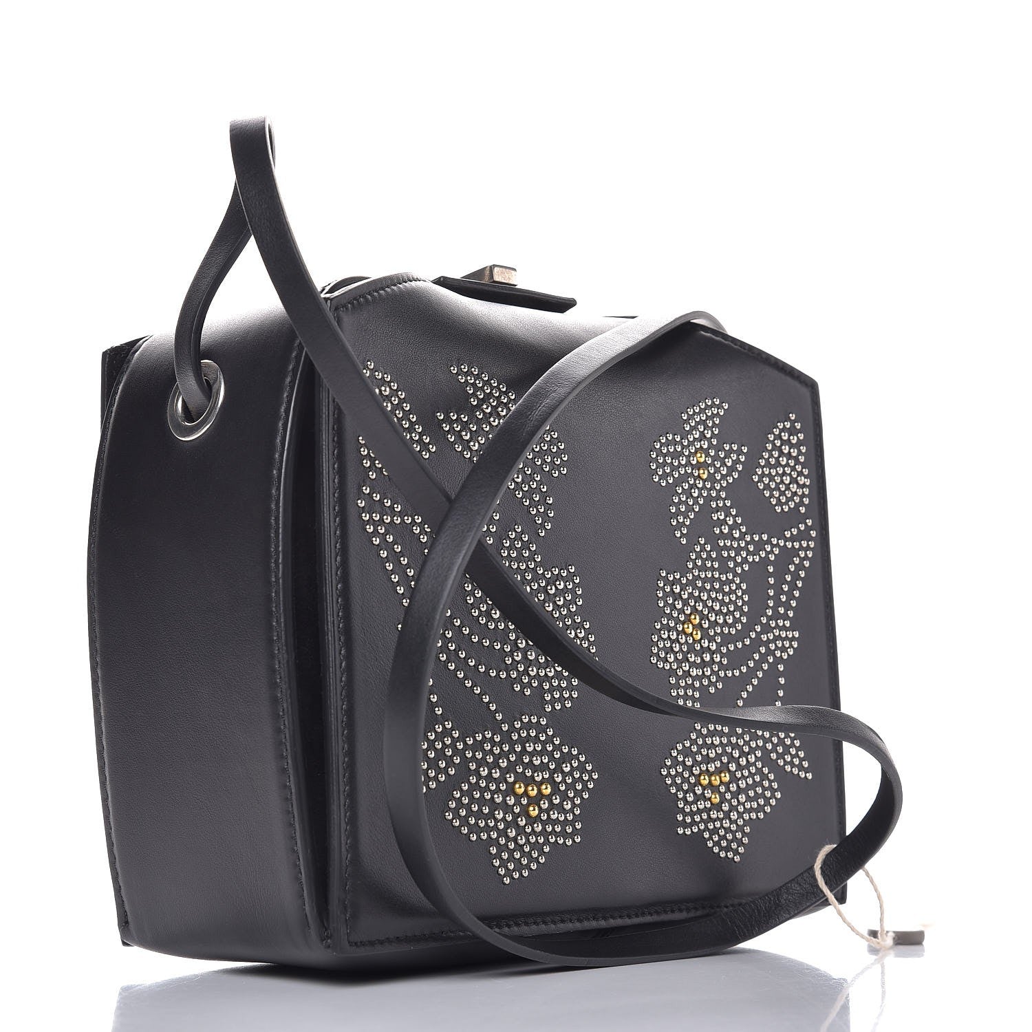 Alexander McQueen Calfskin Studded Box Shoulder Bag Black 3 of 6