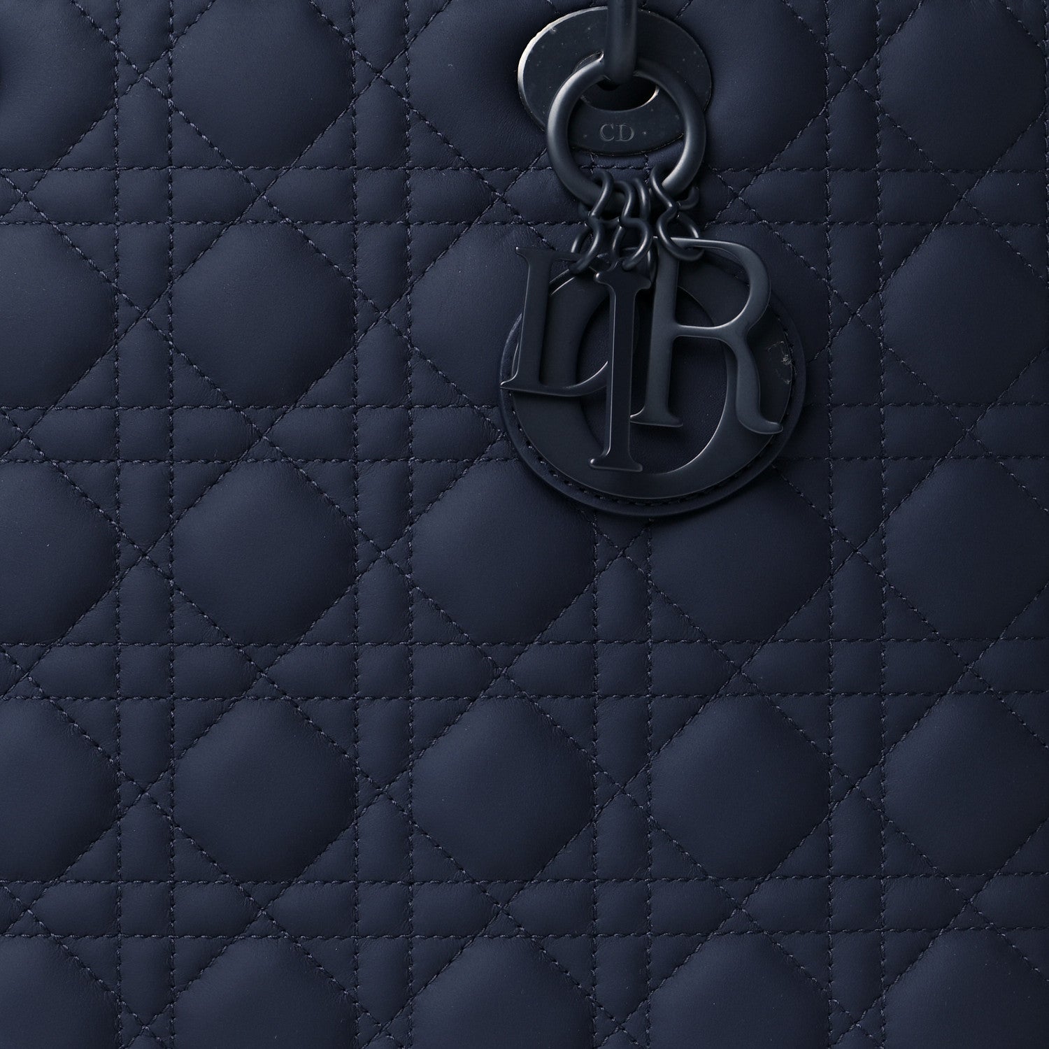 Christian Dior Ultra Matte Calfskin Cannage Large Lady Dior Blue 8 of 10