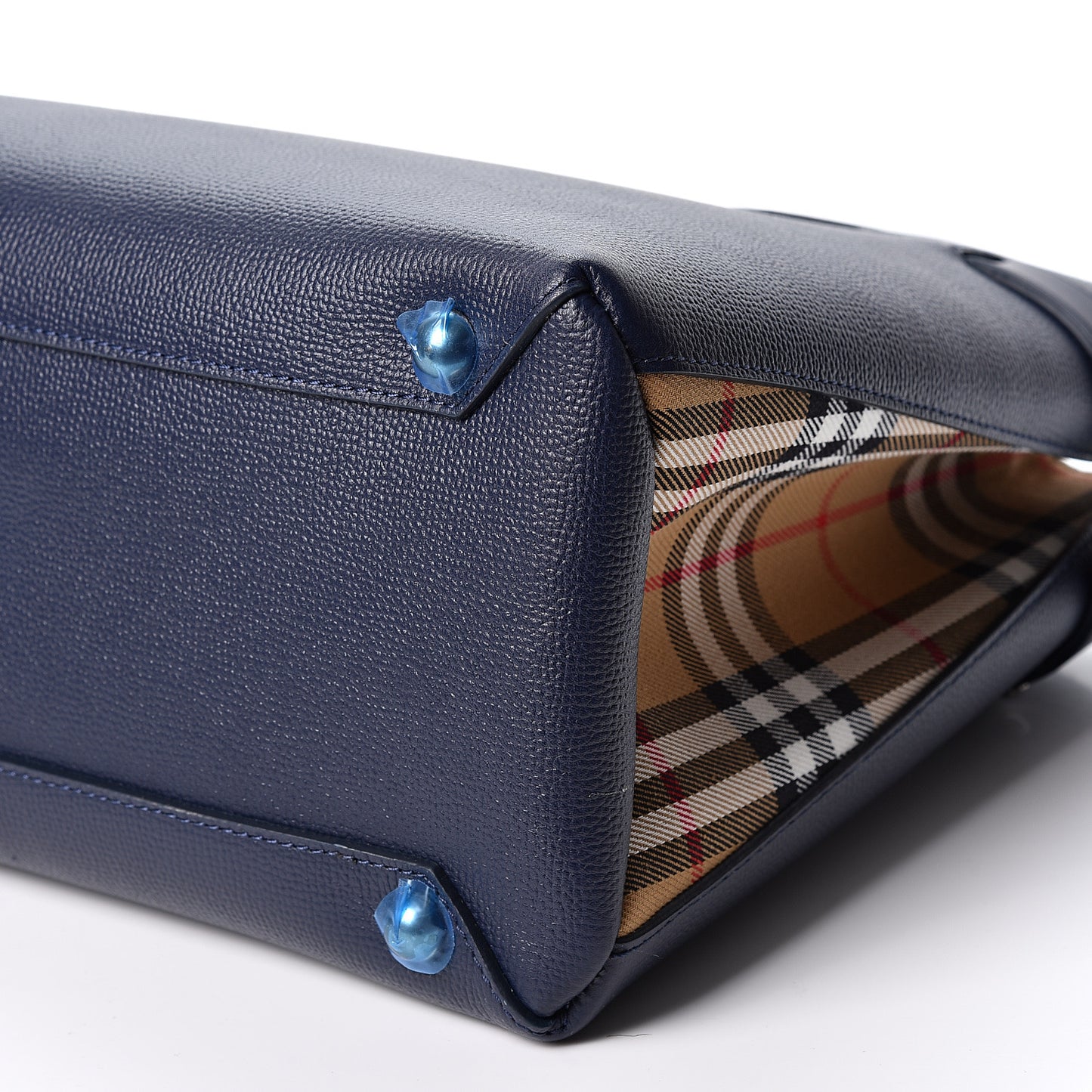 Derby Calfskin Vintage Check Medium Banner Tote Regency Blue