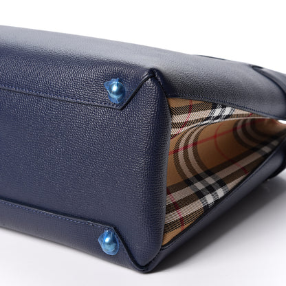 Burberry Derby Calfskin Vintage Check Medium Banner Tote Regency Blue 9 of 9