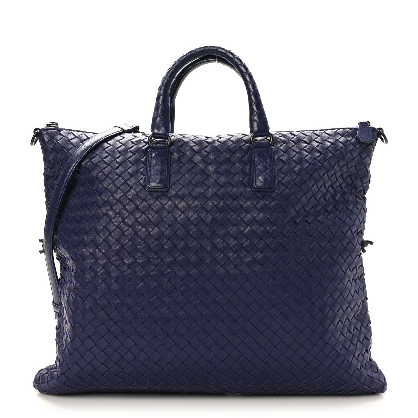 Nappa Intrecciato Medium Convertible Tote Atlantic