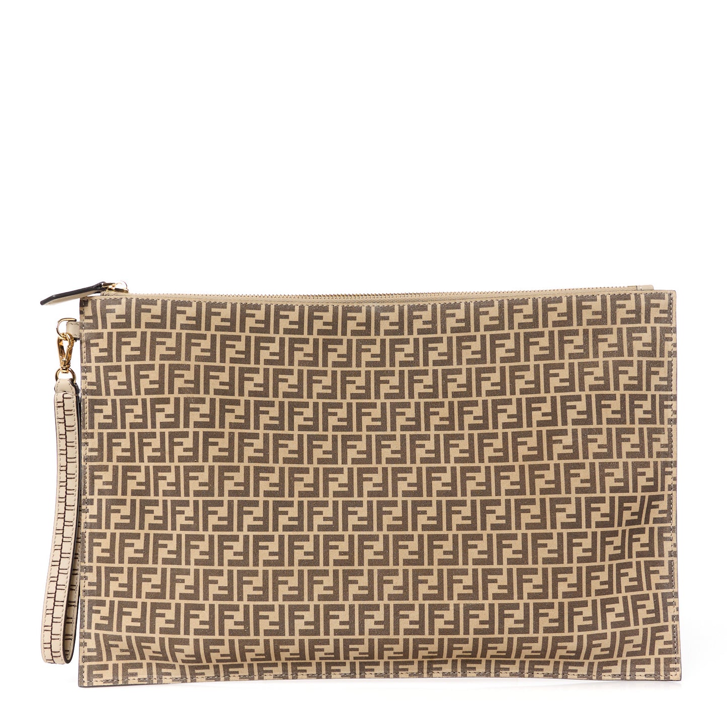 Suede Vitello Grace Micro FF Large Flat Pouch Nude Spring Maya