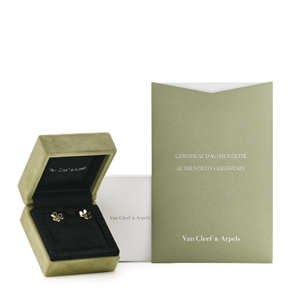 Van Cleef & Arpels 18K Yellow Gold Emerald Mini Frivole Earrings 5 of 5