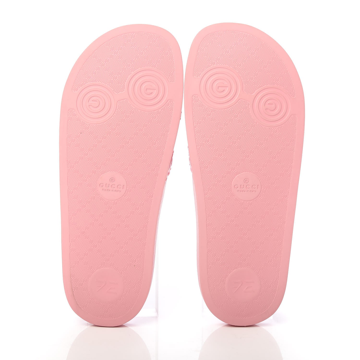 Gucci Rubber GG Monogram Perforated Womens Slide Sandals 39 Rose Box 5 of 8