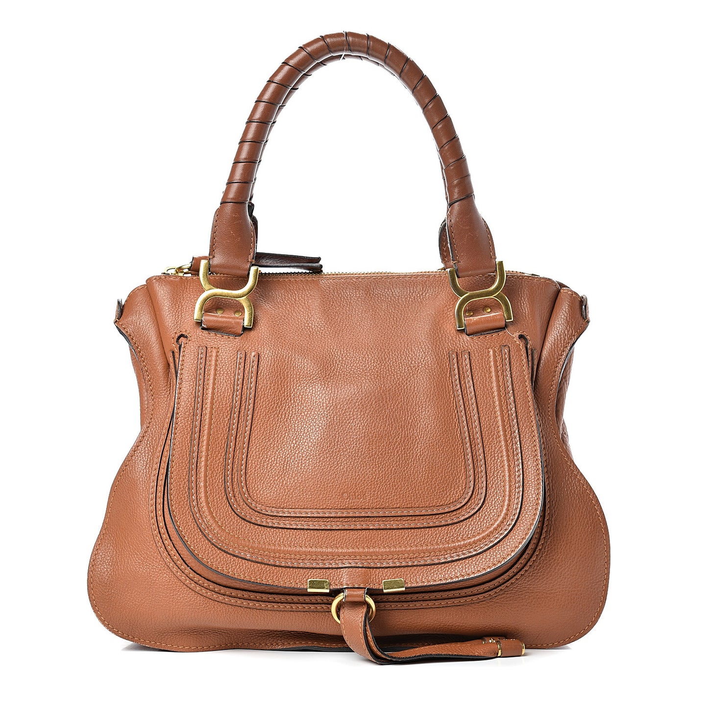 Calfskin Medium Marcie Satchel Tan