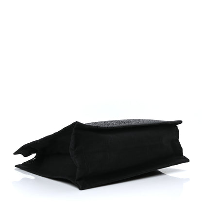 Saint Laurent Raffia Linen Calfskin Rive Gauche Tote Black 3 of 7