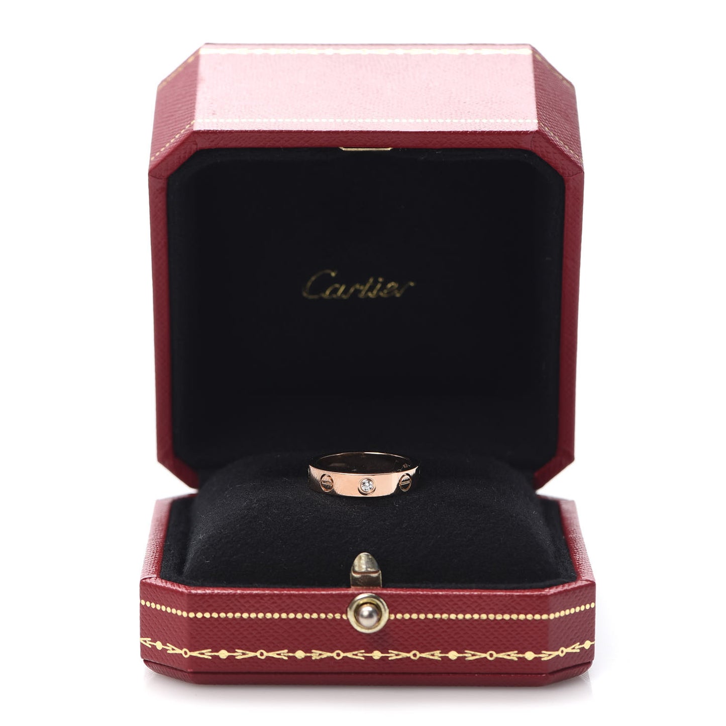18K Pink Gold Diamond 4mm LOVE Wedding Band Ring 50 5.25