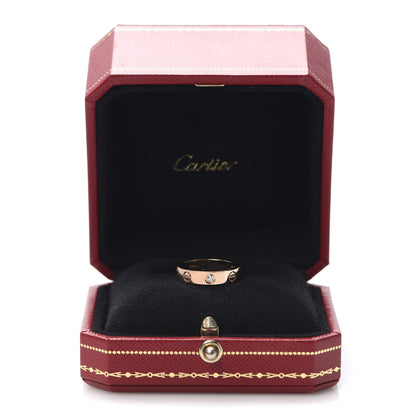 Cartier 18K Pink Gold Diamond 4mm LOVE Wedding Band Ring 50 5.25 5 of 5