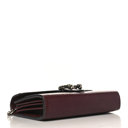 Gucci Dollar Calfskin Crystal Mini Dionysus Chain Wallet Vintage Bordeaux 4 of 10