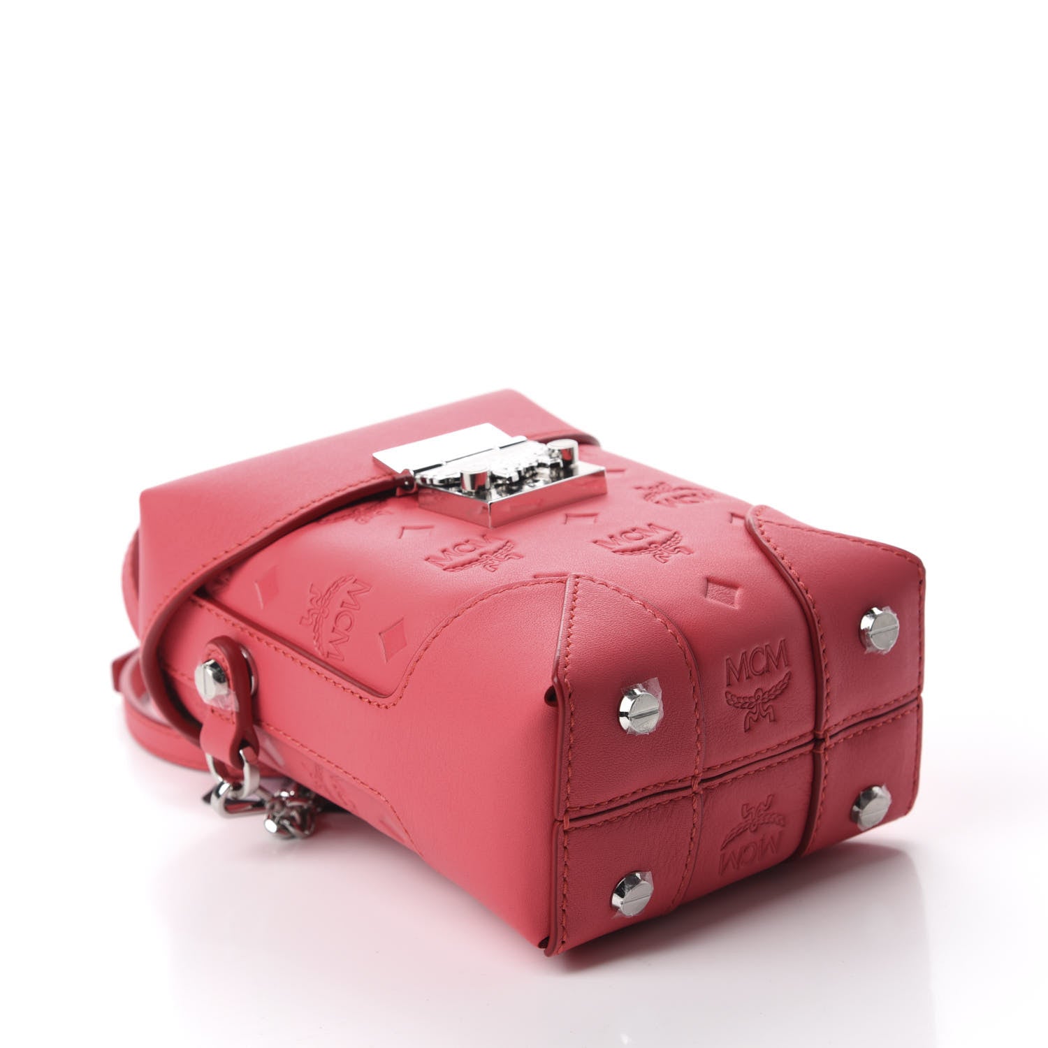 MCM Calfskin Ottomar Monogram Mini Soft Berlin Crossbody Teaberry 4 of 10