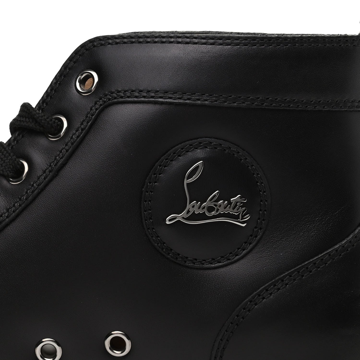 Christian Louboutin Calfskin Mens Louis High Top Sneakers 42 Black 9 of 9