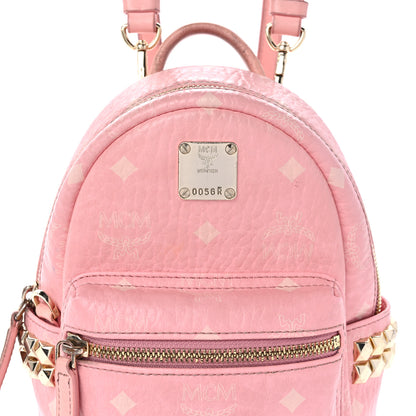 MCM Visetos Side Stud X-Mini Stark Bebe Boo Backpack Soft Pink 8 of 18