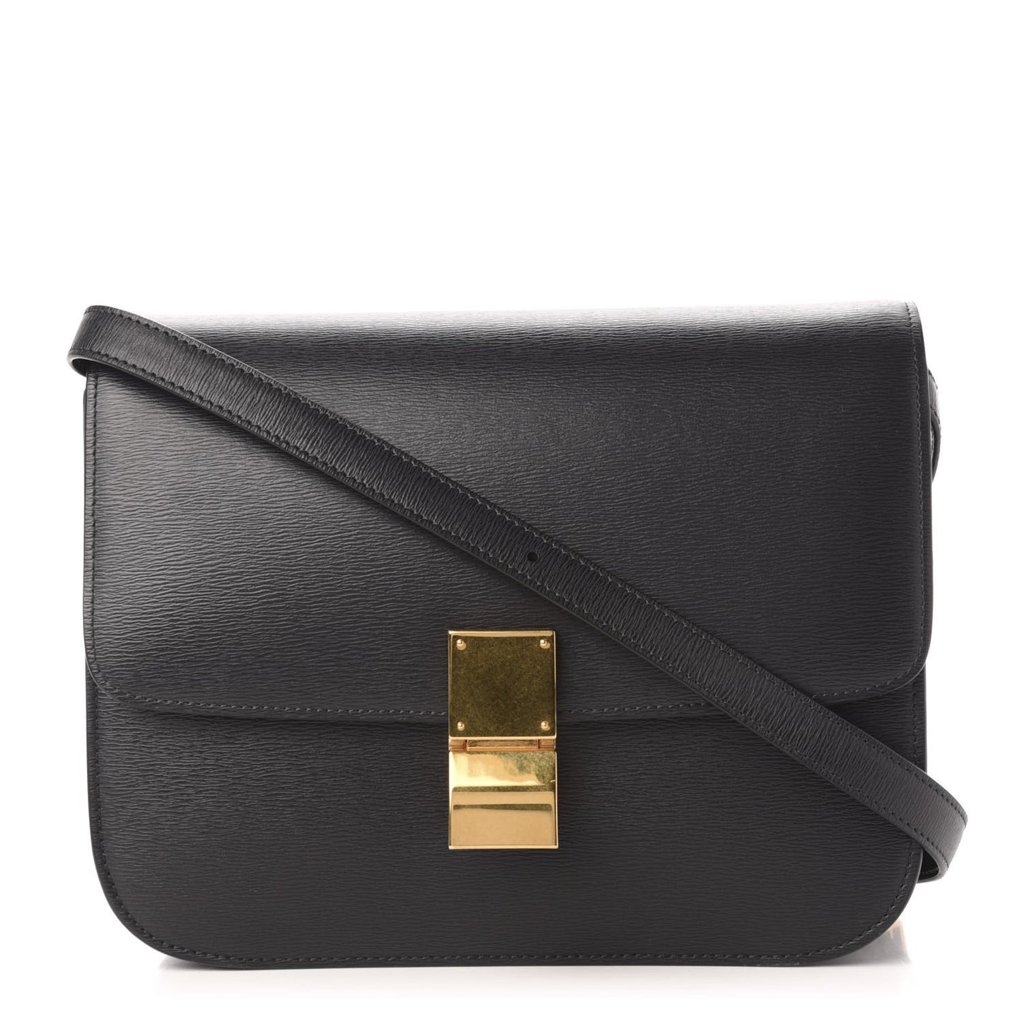 Liege Calfskin Medium Classic Box Flap Bag Anthracite