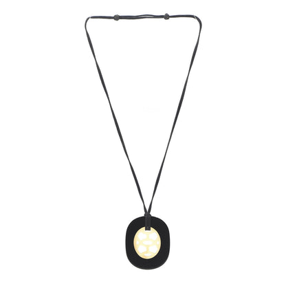 Hermes Buffalo Horn Lacquer Lift Necklace Black 3 of 5