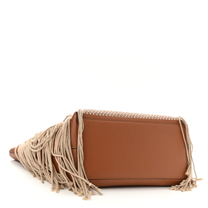 Loewe Calfskin Woven Cord Anagram Tote Bag Tan 4 of 7
