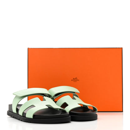 Hermes Epsom Womens Chypre Sandals 37 Vert Jade 16 of 16