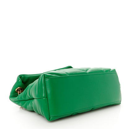Saint Laurent Lambskin Quilted Small Loulou Puffer Monogram Chain Satchel New Vert 4 of 11