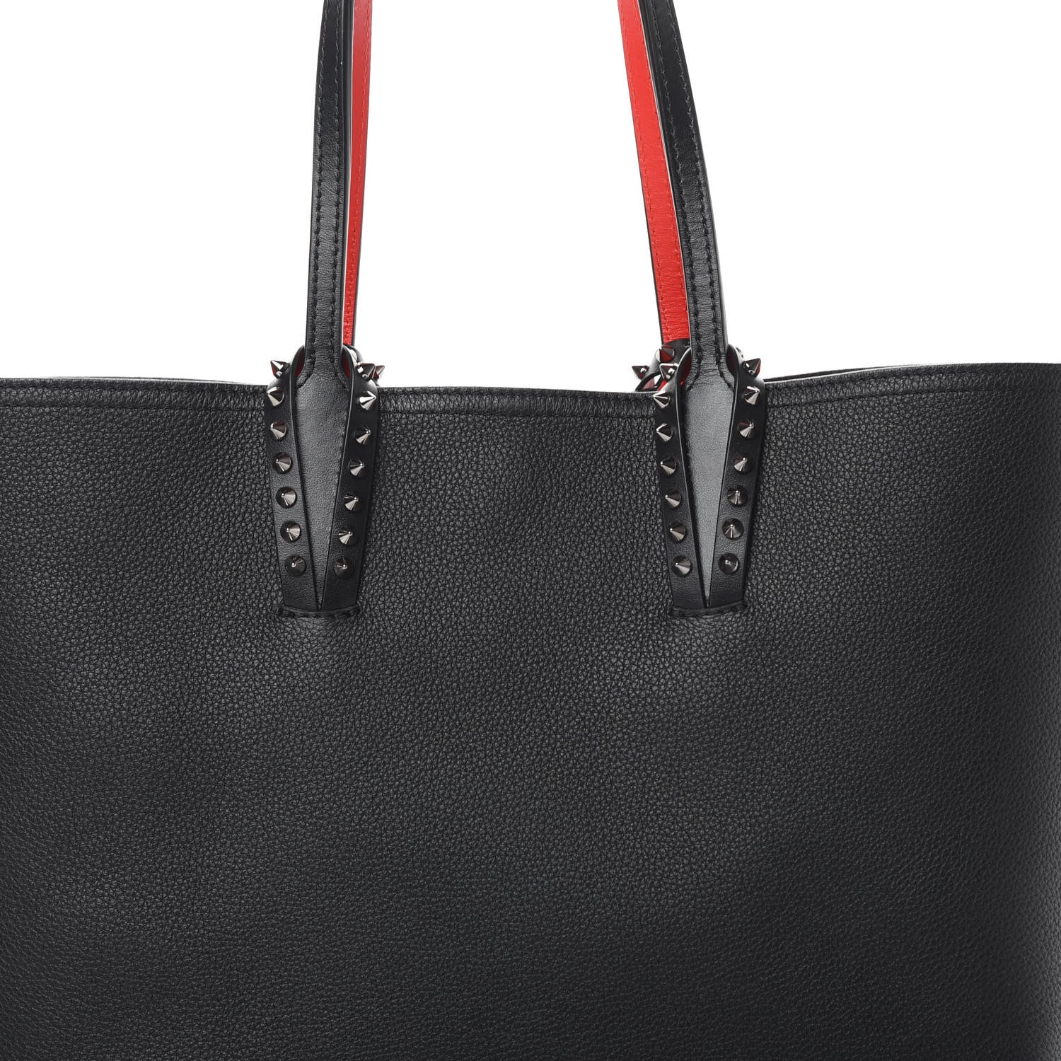 Christian Louboutin Calfskin Spikes Small East West Cabata Tote Black 9 of 16