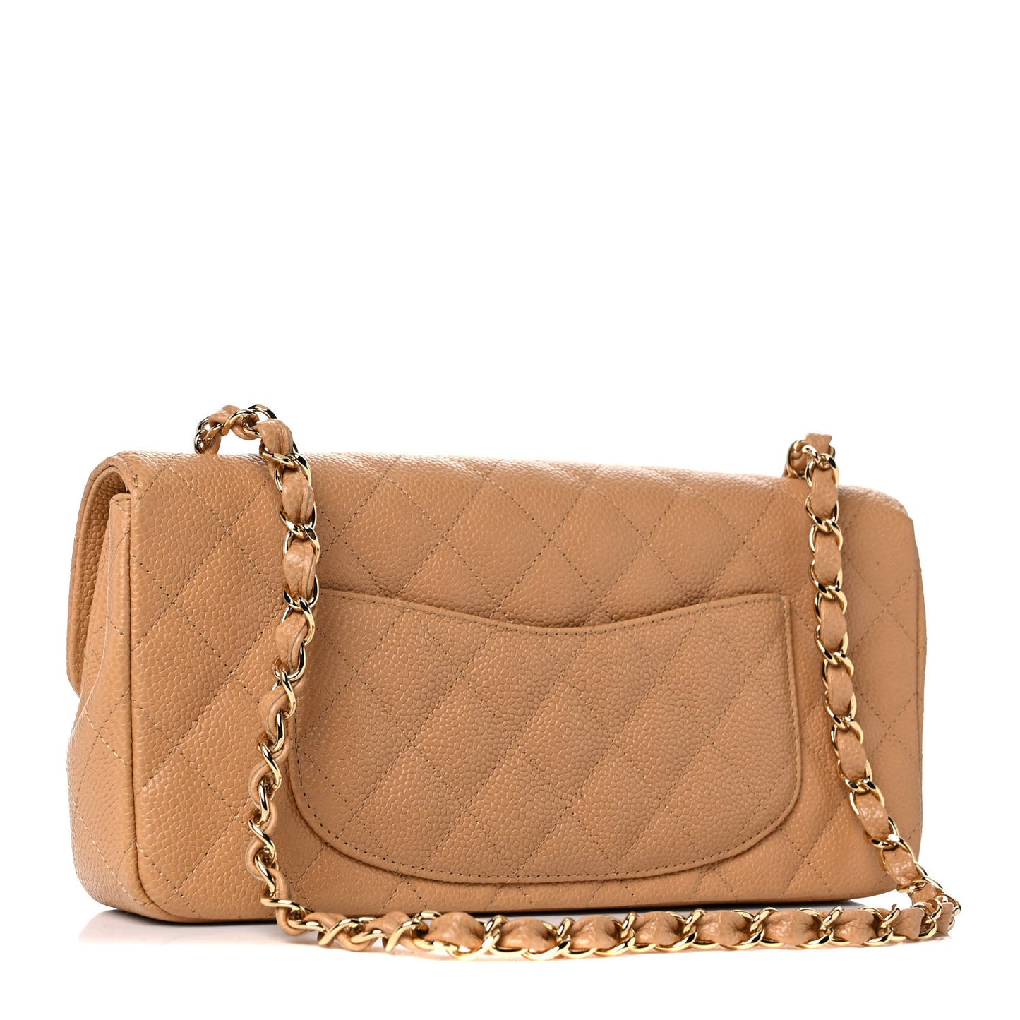 Caviar Quilted East West Flap Beige