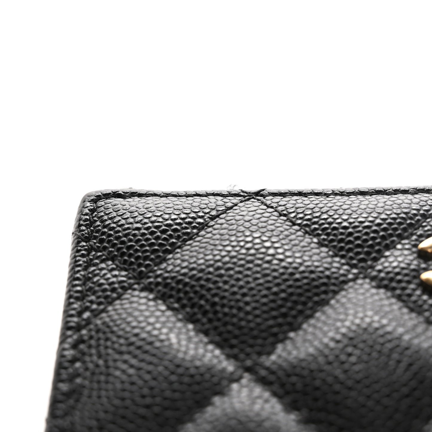 Caviar Quilted Key Holder Case Black