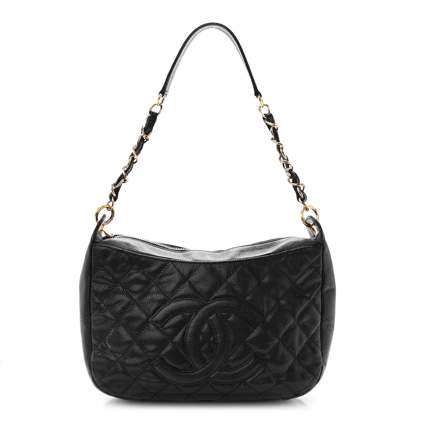 Caviar Quilted Timeless CC Shoulder Bag Black