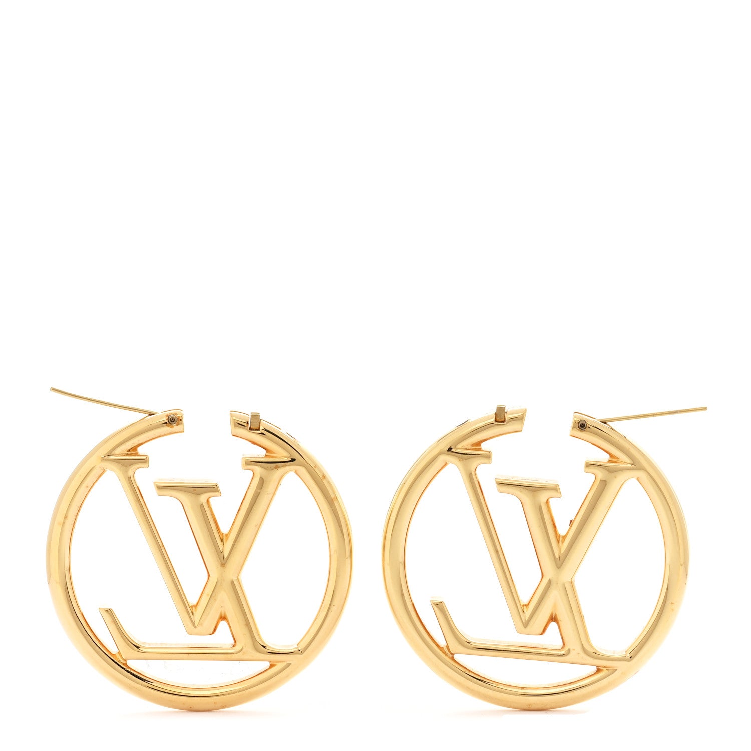 Louis Vuitton Metal Louise Hoop Earrings Gold 3 of 4