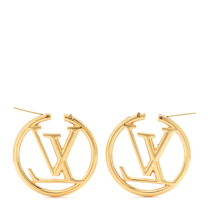 Louis Vuitton Metal Louise Hoop Earrings Gold 3 of 4
