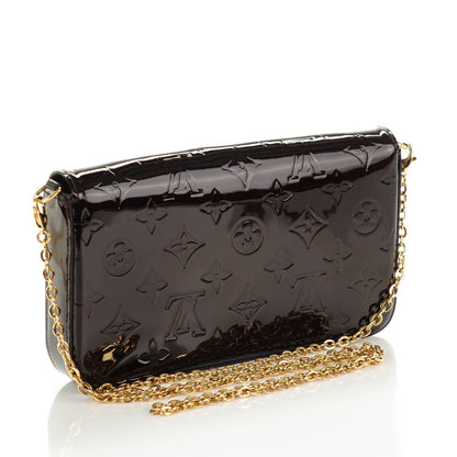 Louis Vuitton Vernis Pochette Felicie Chain Wallet Amarante 3 of 8