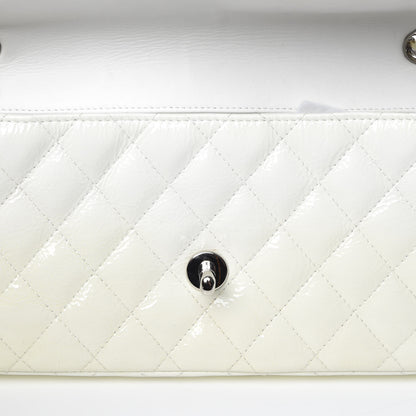 Chanel Distressed Patent Calfskin Quilted East West Flap White 15 of 16