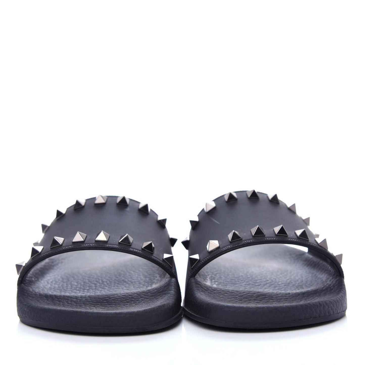 Rubber Rockstud Slide Sandals 38 Black