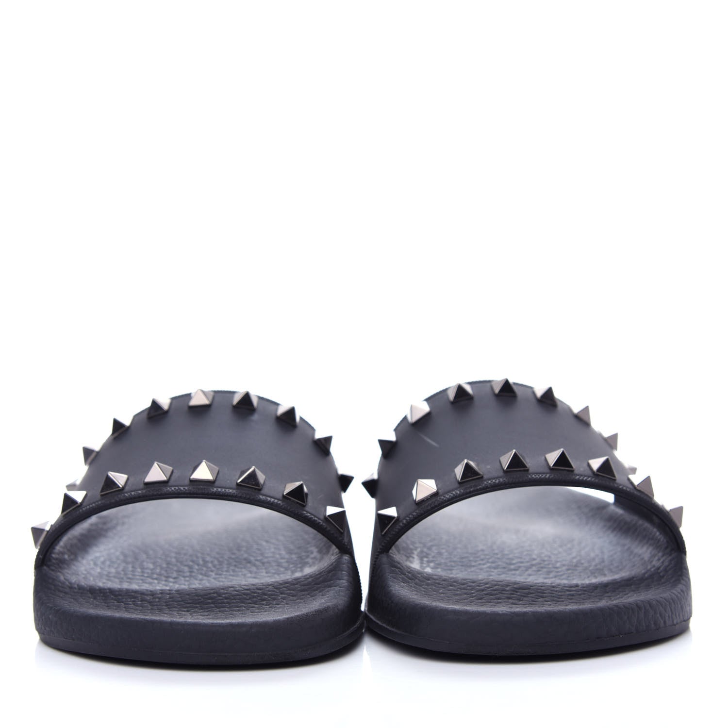Valentino Garavani Rubber Rockstud Slide Sandals 38 Black 2 of 9