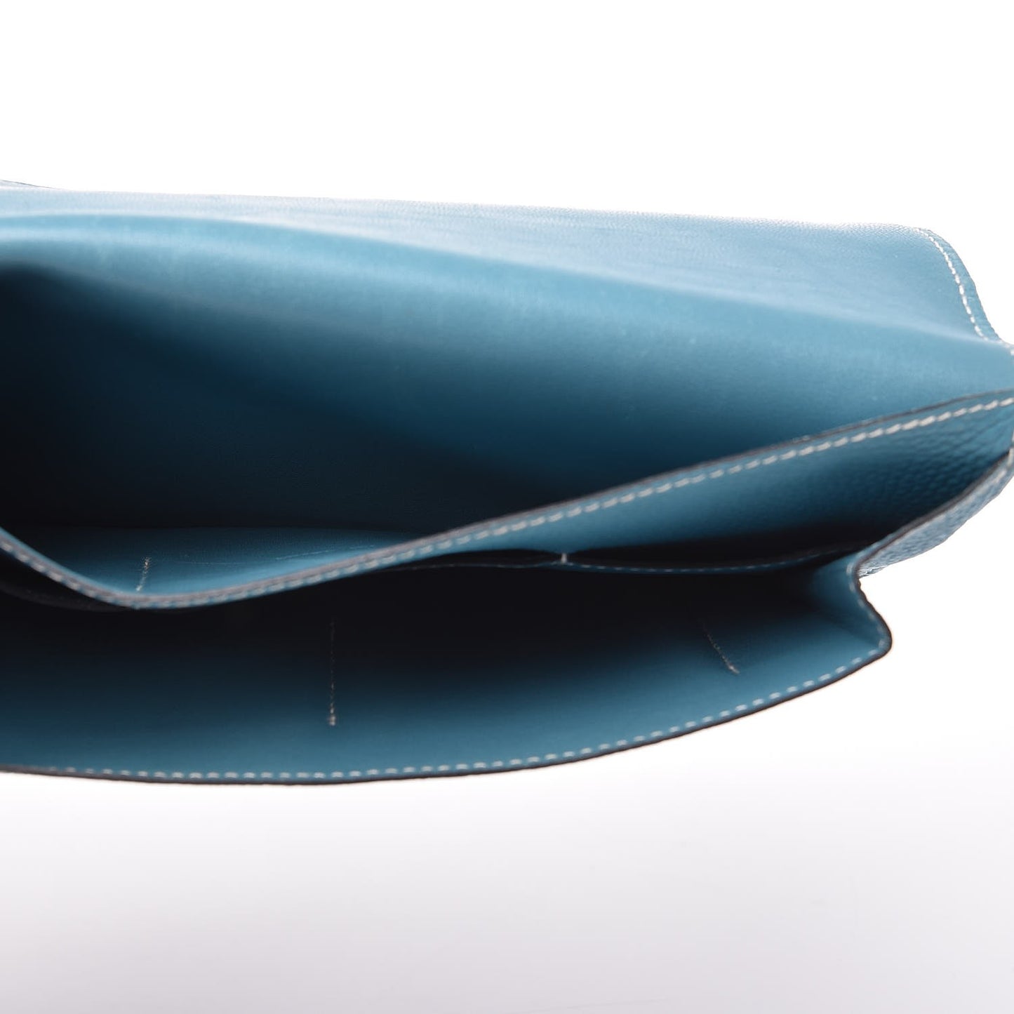 Taurillon Clemence Dogon Duo Wallet Blue Jean