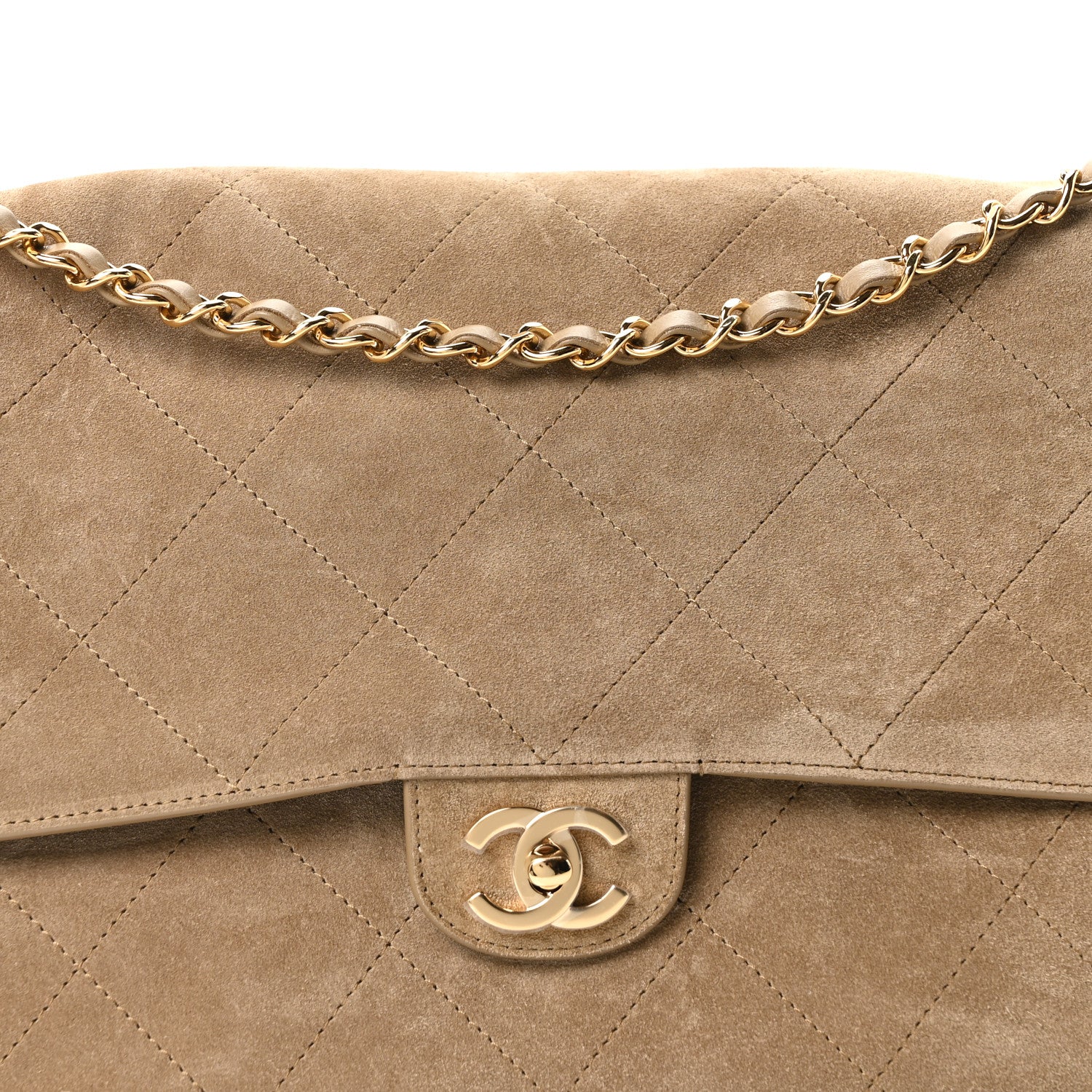 Chanel Suede Calfskin Souplissimo Maxi Flap Dark Beige 8 of 10
