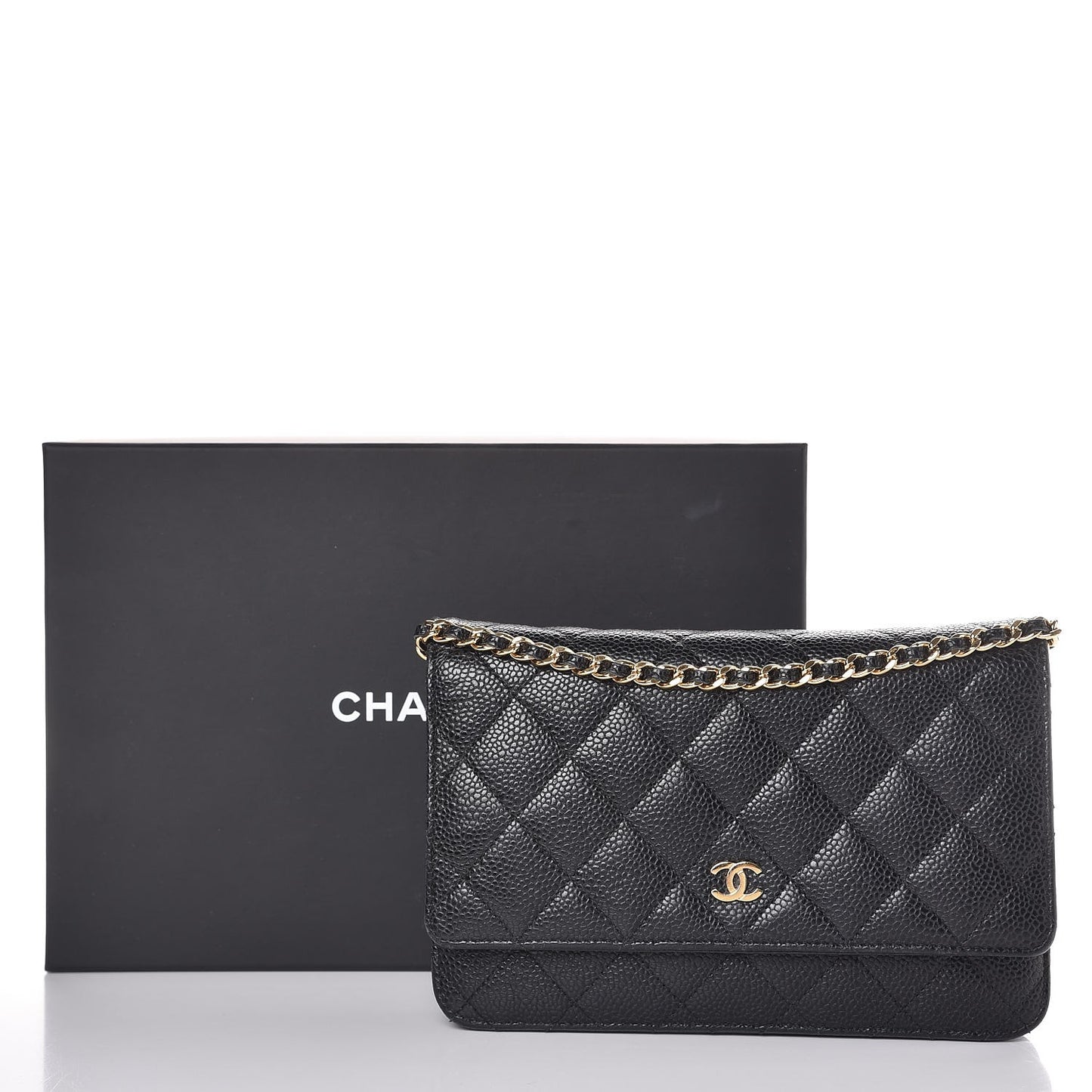 Caviar Quilted Wallet On Chain WOC Black