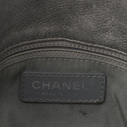Chanel Metallic Grained Calfskin Quilted Large Casual Pocket Bowling Bag Silver 6 of 14