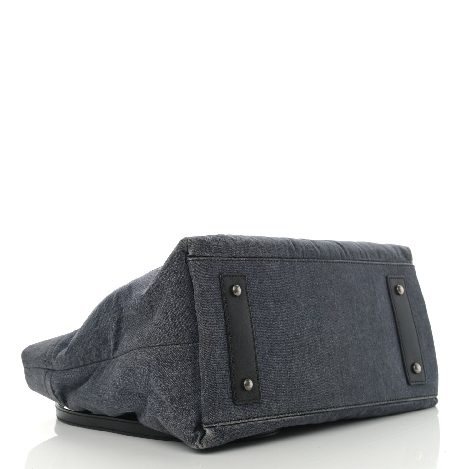 Chanel Denim CC Logo Tote Blue 4 of 10