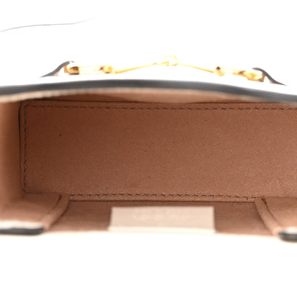 Gucci GG Supreme Monogram Azalea Calfskin Mini Horsebit 1955 Crossbody Bag Beige Ebony Mystic White 5 of 11