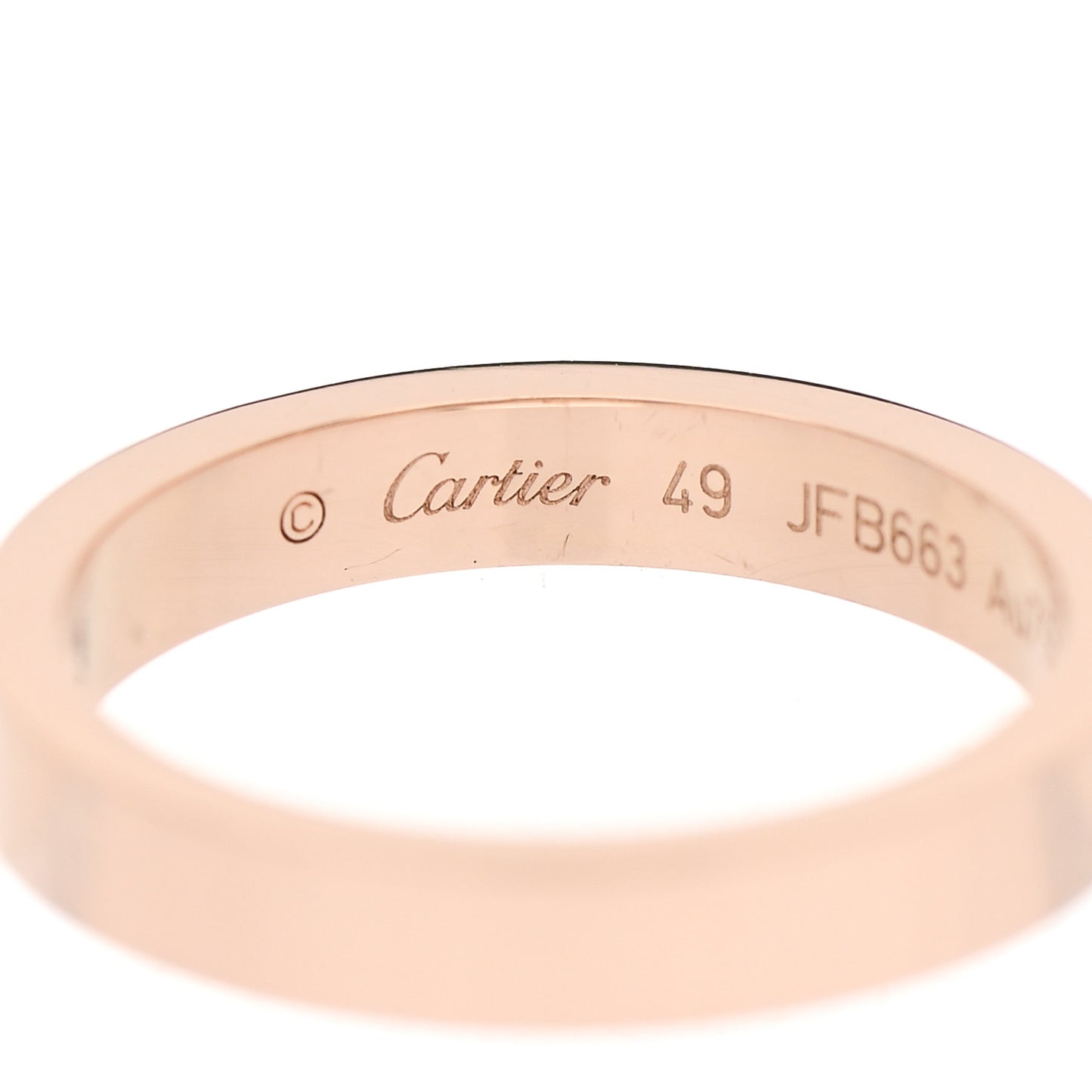 18K Pink Gold Diamond 3mm C De Cartier Wedding Band Ring 49 5
