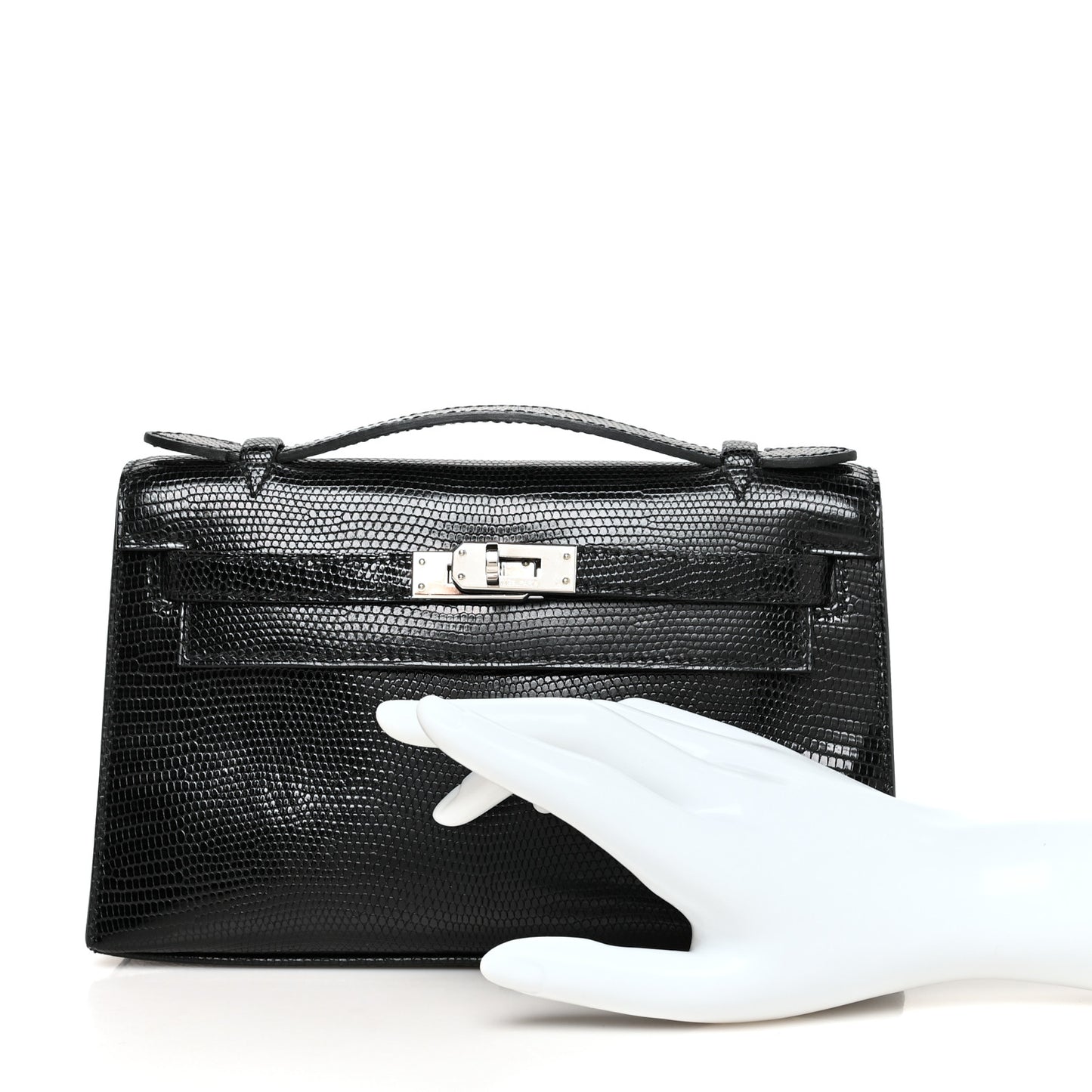 Lizard Kelly Pochette Clutch Black