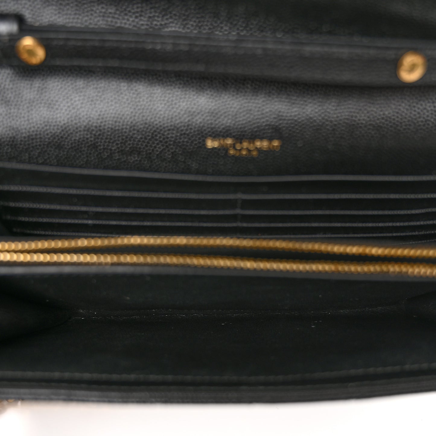Grain De Poudre Mixed Matelasse Triquilt Monogram Chain Wallet Black