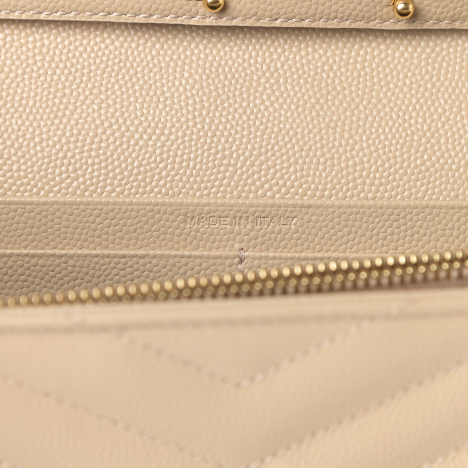 Saint Laurent Grain De Poudre Matelasse Chevron Monogram Chain Wallet Nude Powder 7 of 11