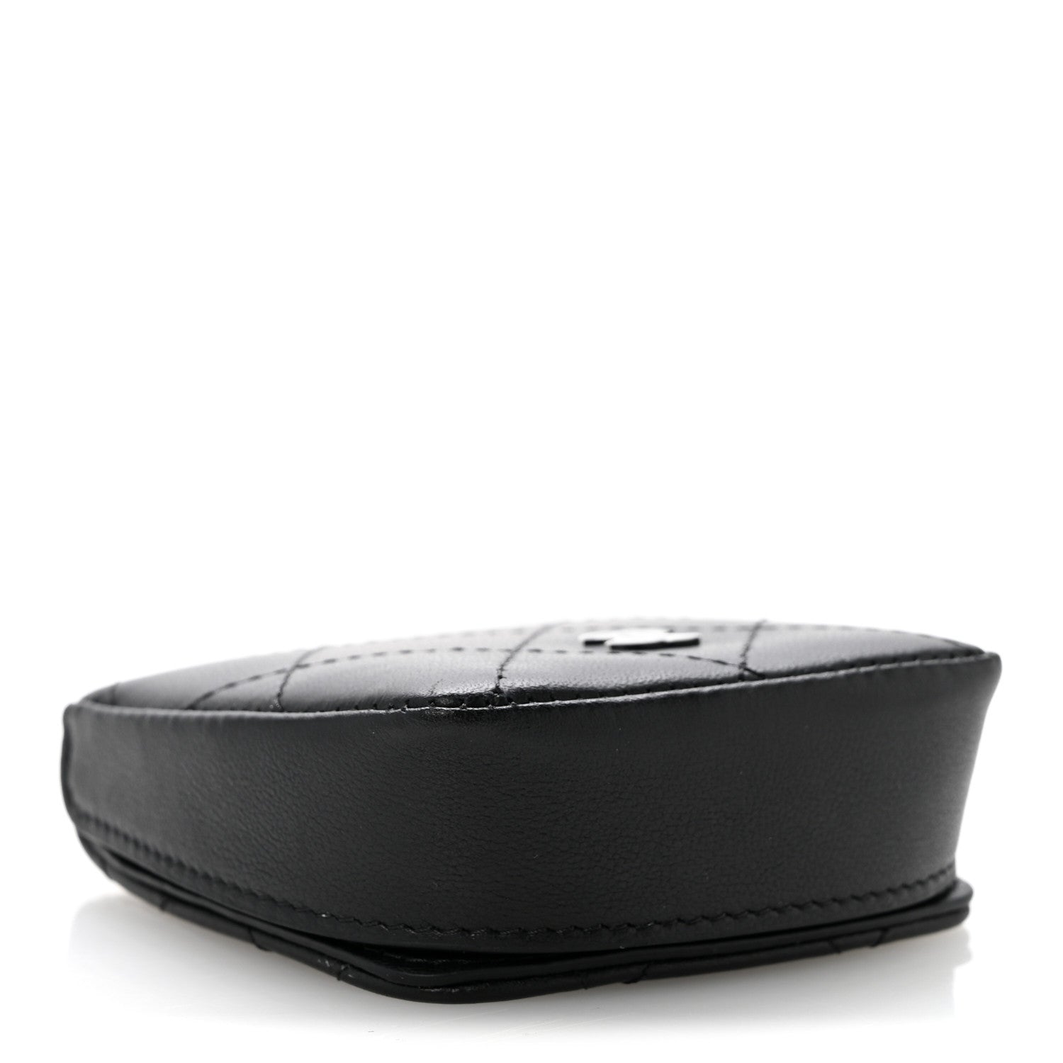 Chanel Goatskin Quilted Square Pouch Coin Purse So Black 4 of 8