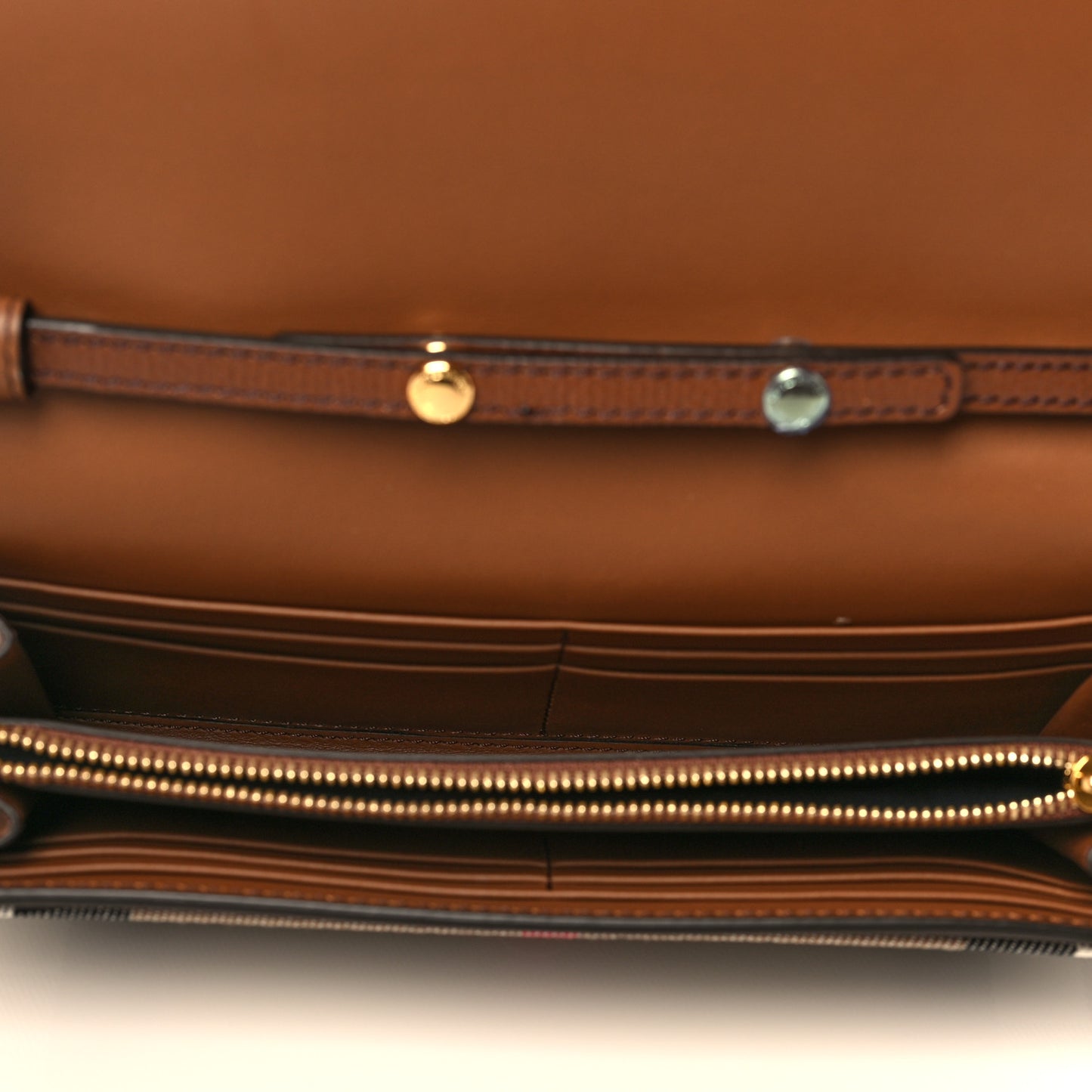 Derby Calfskin House Check Henley Wallet On Chain Tan
