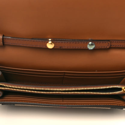 Burberry Derby Calfskin House Check Henley Wallet On Chain Tan 4 of 7