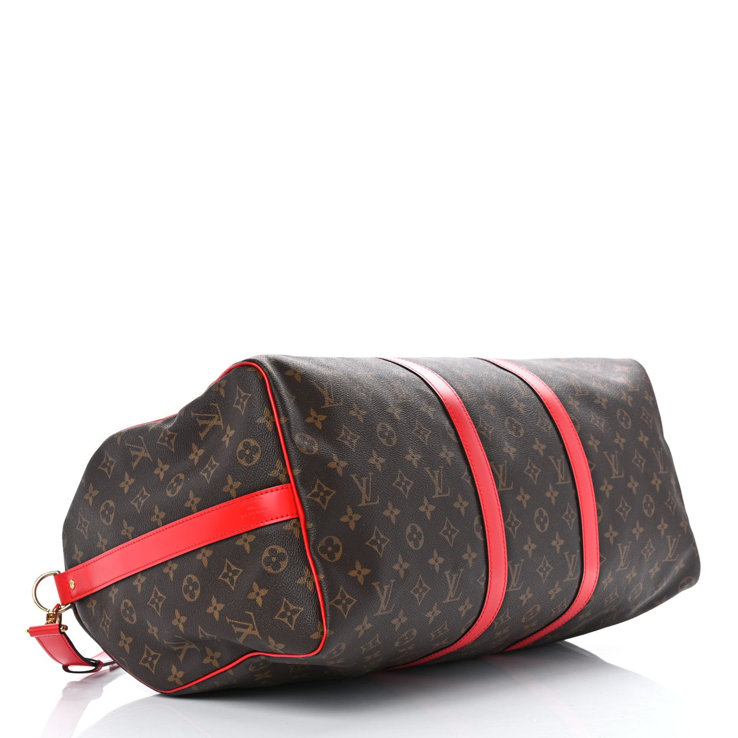 Calfskin Monogram Keepall Bandouliere 50 Coquelicot