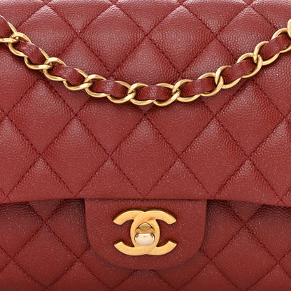 Chanel Iridescent Caviar Quilted Medium Double Flap Red 8 of 11