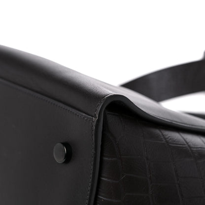 Saint Laurent Calfskin Crocodile Embossed Small Monogram Downtown Cabas Earth 9 of 20